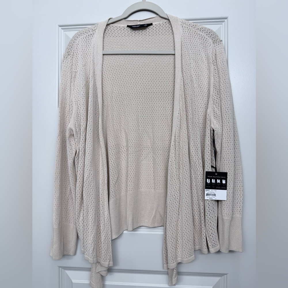 Simply Vera Vera Wang Cream Open-Front Cardigan